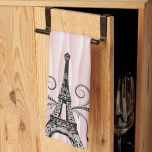 Serviette Eiffel rose Flourish Serviette de cuisin