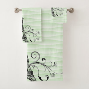 Serviette Eiffel Verte Ensemble de serviettes