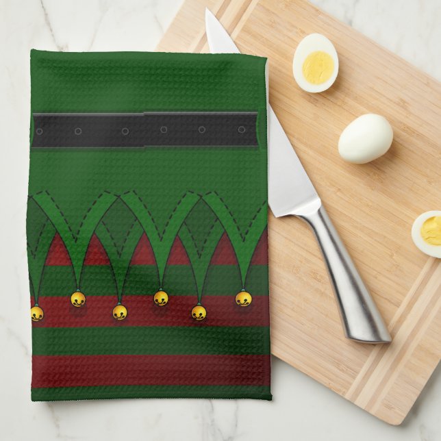 Serviette Elf de Noël sur mesure Serviettes de thé (Quart Plié)