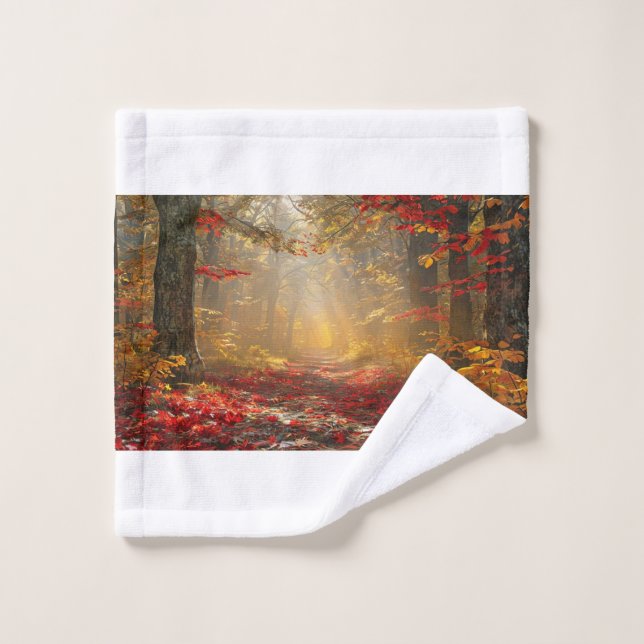 Serviette en feuillage d'automne (Gant de toilette)
