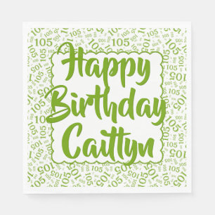 Serviette En Papier 05 Numéro d'anniversaire Motif Saint-Jacques Vert/