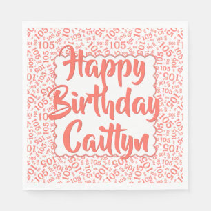 Serviette En Papier 05 Numéro d'anniversaire Motif St Jacques Corail/B