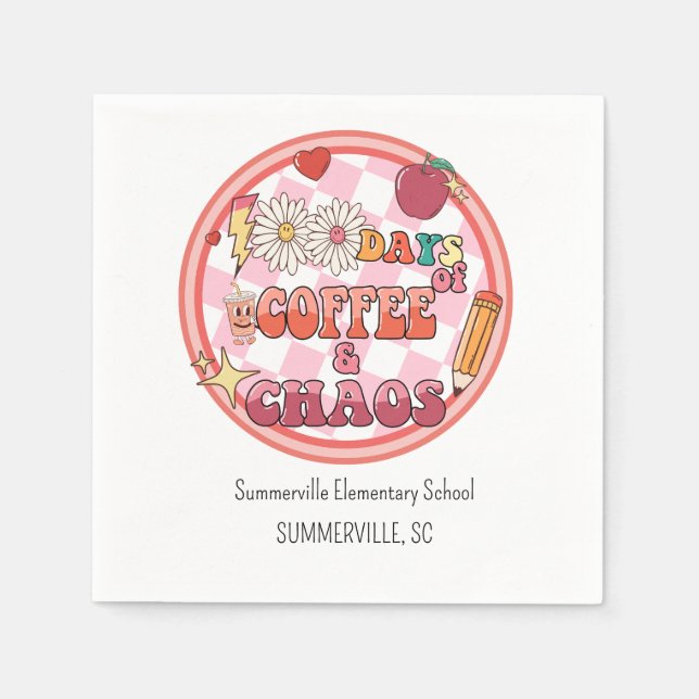 Serviette En Papier 100 Jours d'école Cent Jours 100e Super (Devant)