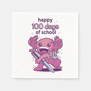 Serviette En Papier 100 jours d'invitation scolaire
