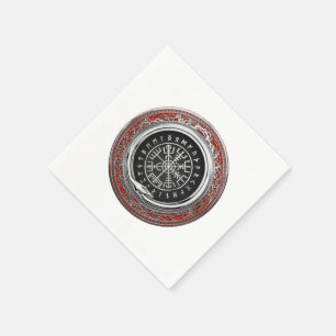 Serviette En Papier [100] Vegvisir - Viking Silver Magic Runic Compass