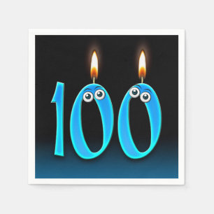 Serviette En Papier 100e Anniversaire Bougies avec boules d'yeux