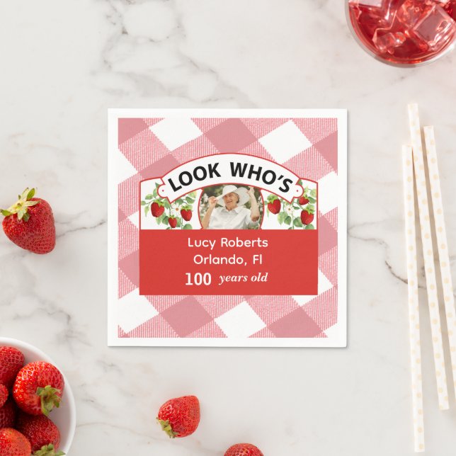 Serviette En Papier 100e anniversaire Napkin - personnalisable (En situation)