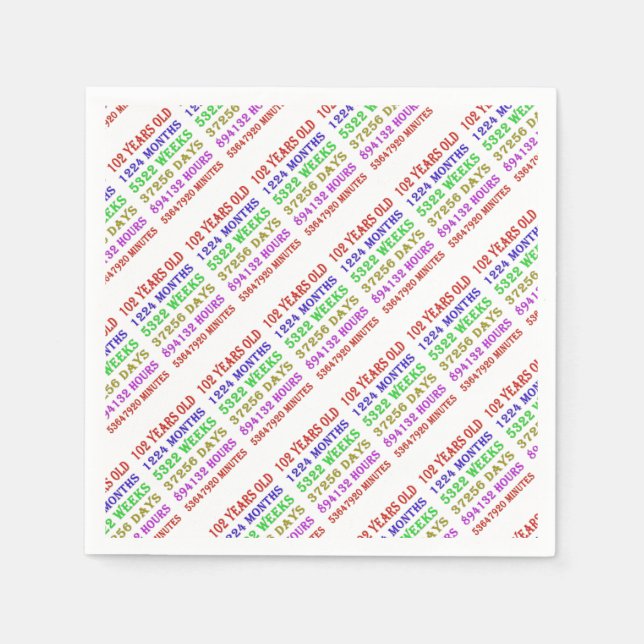 Serviette En Papier 102e anniversaire Jalons (Devant)