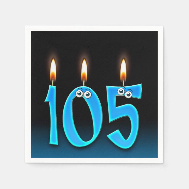 Serviette En Papier 105e anniversaire bougie avec globes oculaires (Devant)