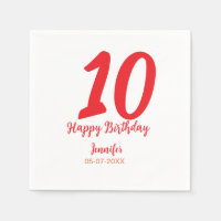 10e anniversaire ajouter nom date année rouge modè