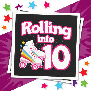 Serviette En Papier 10e anniversaire Roller Patinage 10 ans