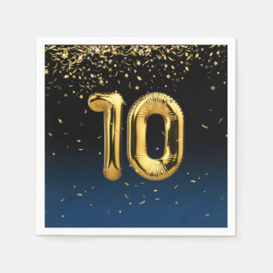 Serviette En Papier 10e Ballons d'or et serviettes Confetti