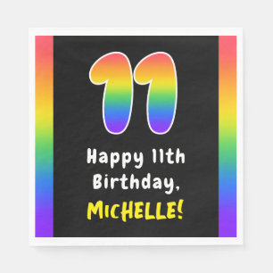 Serviette En Papier 11e anniversaire : Rainbow Spectrum # 11, Nom pers
