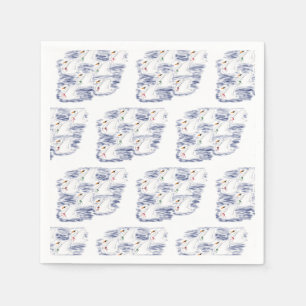 Serviette En Papier 12 Jours de Noël 7 Swans A-Natation