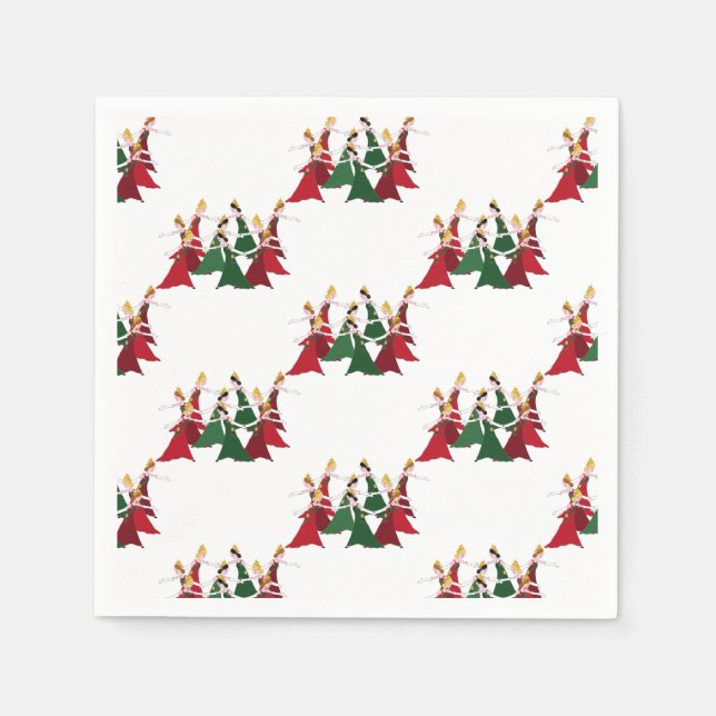 Serviette En Papier 12 Jours de Noël 9 Danses Dames (Devant)