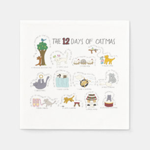 Serviette En Papier 12 Jours de Noël Funny Fête de Noël