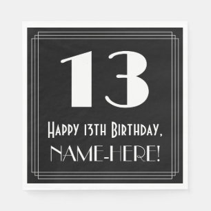 Serviette En Papier 13e anniversaire ~ Art Déco Inspiré Look "13", N