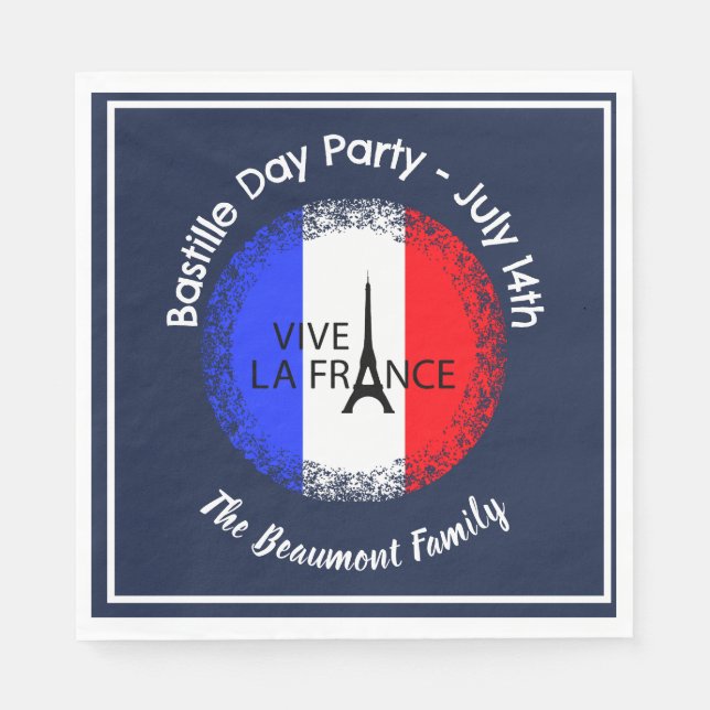 Serviette En Papier 14 juillet Fête du 14 juillet (Devant)