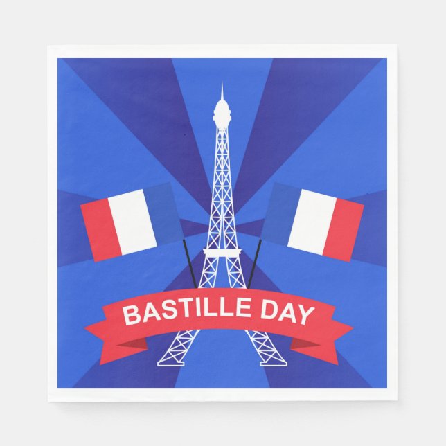 Serviette En Papier 14 juillet Fête Nationale Française (Devant)