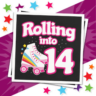 Serviette En Papier 14e anniversaire Roller Patinage 14 ans