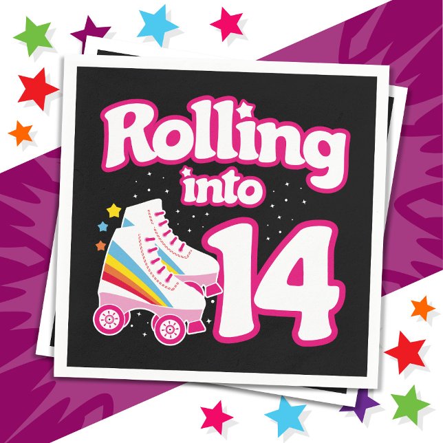 Serviette En Papier 14e anniversaire Roller Patinage 14 ans (Créateur téléchargé)