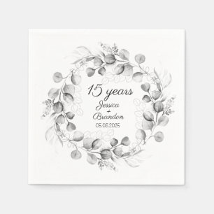 Serviette En Papier 15e anniversaire du Mariage de cristal Eucalyptus