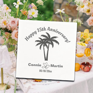 Serviette En Papier 15e anniversaire du Mariage Palmiers