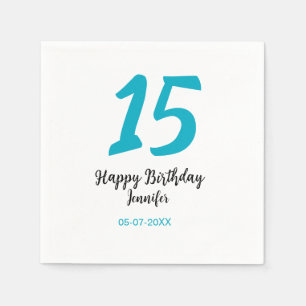 Serviette En Papier 15e anniversaire quiencenera ajouter date année te