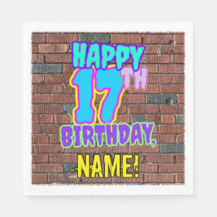 Serviette En Papier 17e anniversaire ~ Amusant, Graffiti urbain inspir