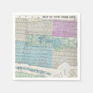 Serviette En Papier 1870 Carte New York City Central Park