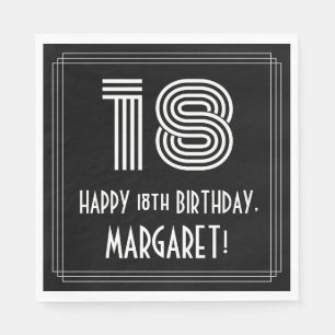Serviette En Papier 18e anniversaire : Art Déco Inspiré Look "18" + 