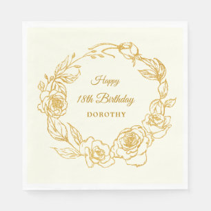 Serviette En Papier 18e anniversaire de la fête de luxe Rose d'or Cock