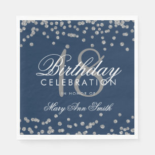 Serviette En Papier 18ème Bleu marine de confettis de parties