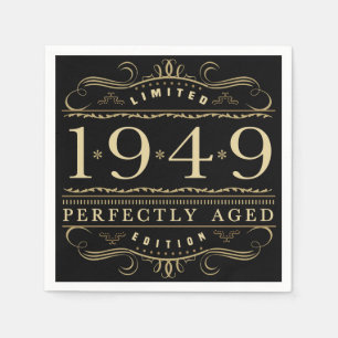 Serviette En Papier 1949 70ème anniversaire parfaitement âgé