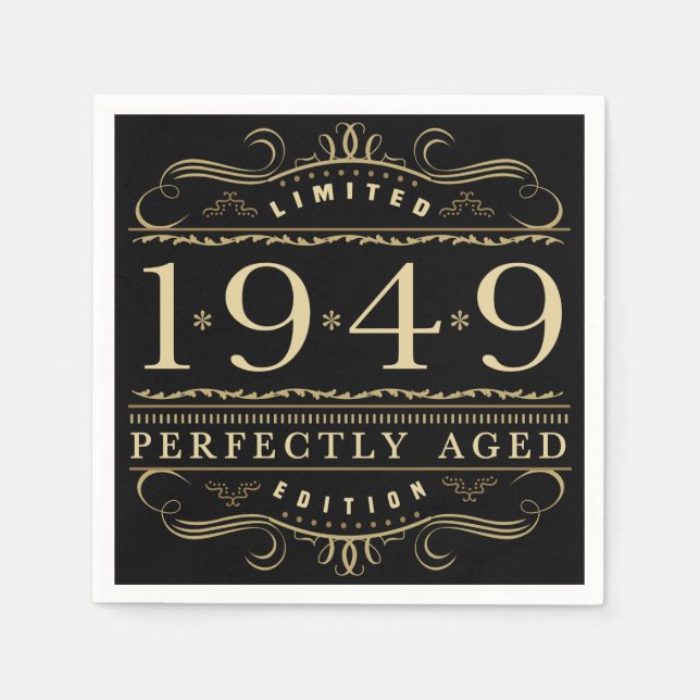 Serviette En Papier 1949 70ème anniversaire parfaitement âgé (Devant)