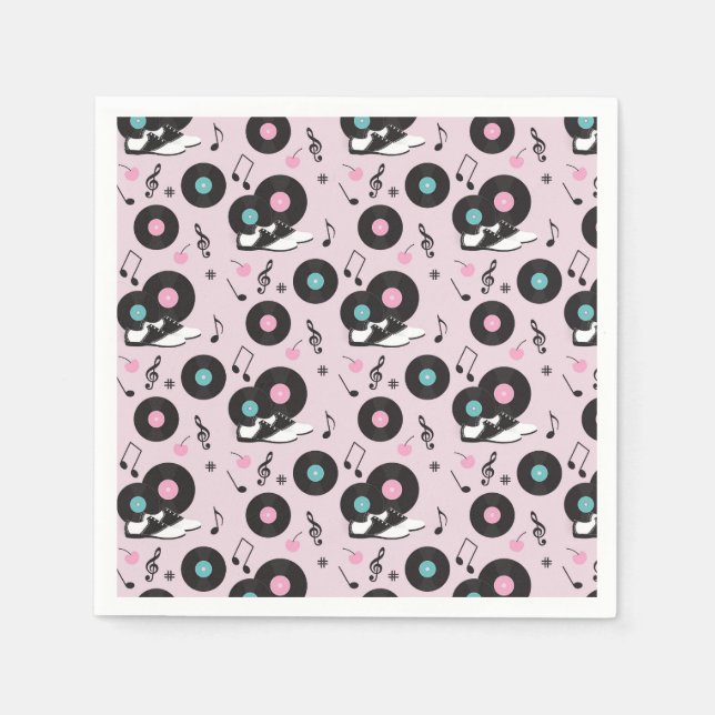 Serviette En Papier 1950 Retro Diner Anniversaire Serviettes - Sock Ho (Devant)
