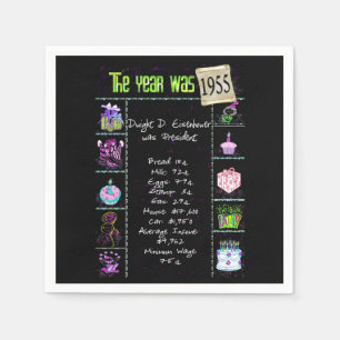 Serviette En Papier 1955 Anniversaire Trivia Napkins