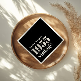 Serviette En Papier 1955 Nom Vintage Black 70th Birthday Party