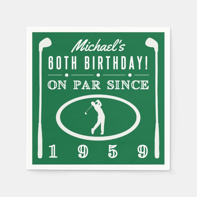 Serviette En Papier 1959 60e anniversaire pour les golfeurs (Devant)