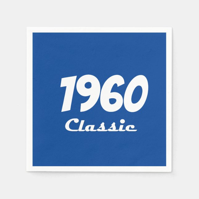 Serviette En Papier 1960 Classique 60e fête d'anniversaire (Devant)