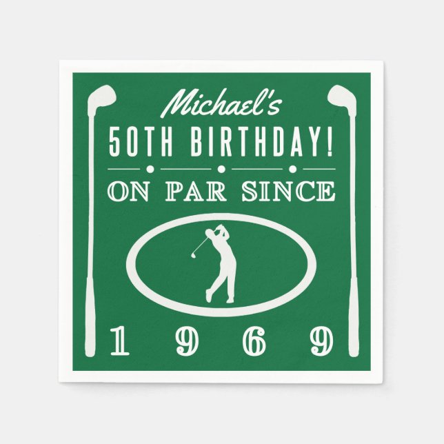 Serviette En Papier 1969 50e anniversaire pour les golfeurs (Devant)