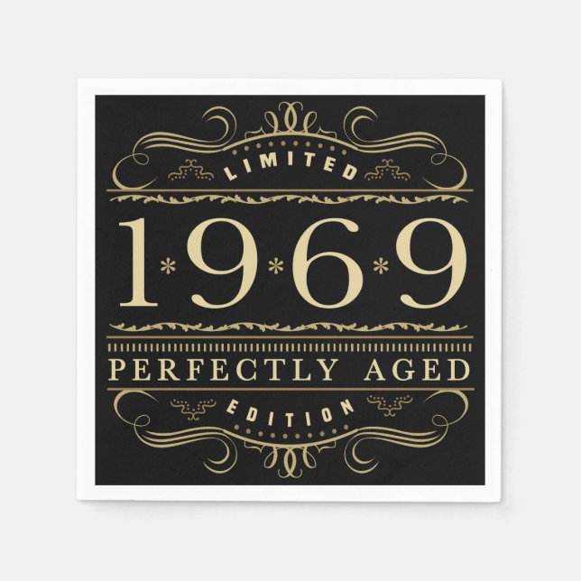 Serviette En Papier 1969 50ème anniversaire parfaitement âgé (Devant)