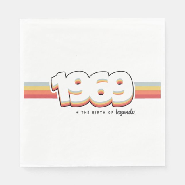 Serviette En Papier 1969 La naissance des légendes (Devant)
