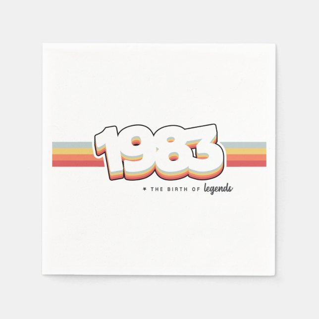 Serviette En Papier 1983 La naissance des légendes (Devant)