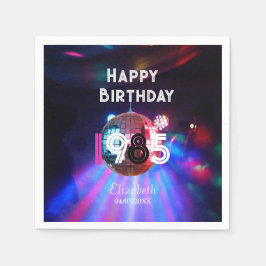 Serviette En Papier 1985 Disco Ball 40th Birthday Party Invitation