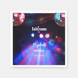 Serviette En Papier 1985 Disco Ball 40th Birthday Party Invitation