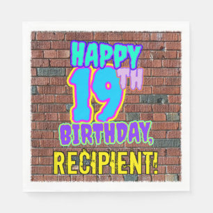 Serviette En Papier 19e anniversaire ~ Amusant, Graffiti urbain inspir