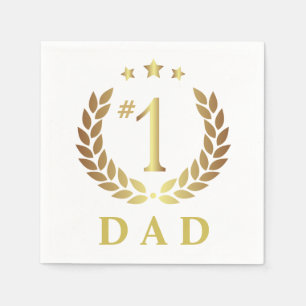Serviette En Papier #1 DAD Gold Fête des pères Party