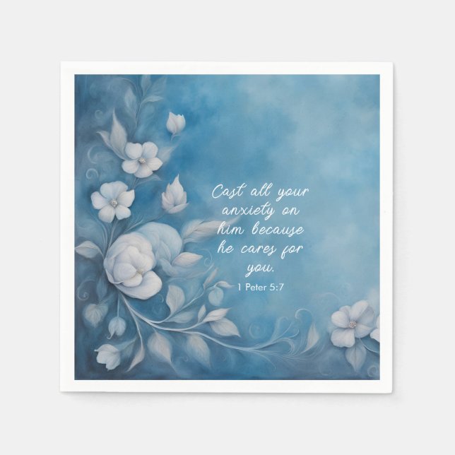 Serviette En Papier 1 Pierre 5:7 Bible Verset Image (Devant)
