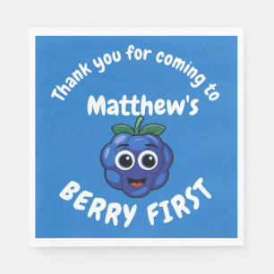 Serviette En Papier 1er anniversaire Boy Blue Berryfirst